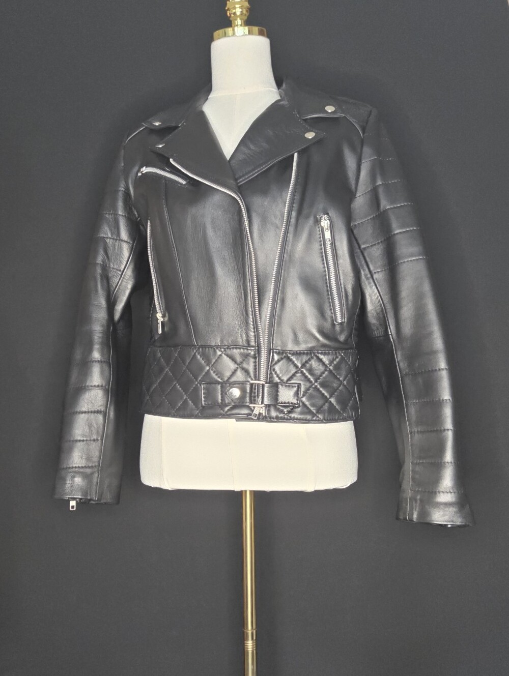 Black Leather Jacket - XL